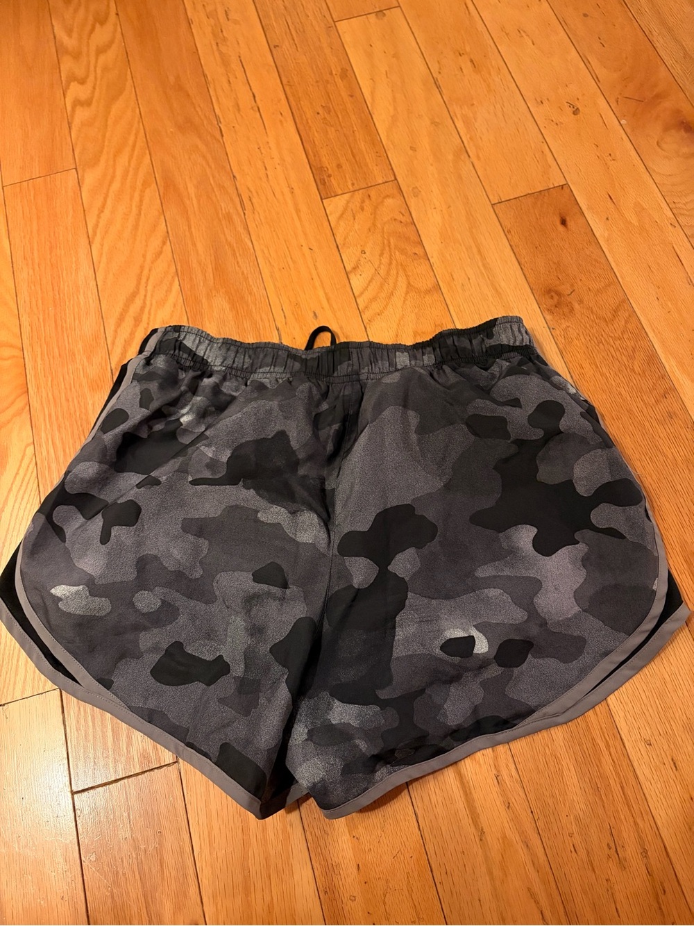 Nike Women's Black & Gray Camo Athletic Shorts